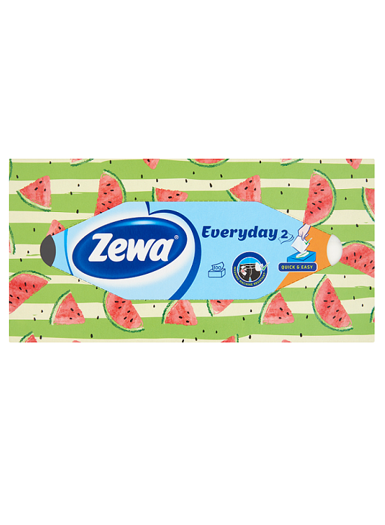 Zewa Everyday illatmentes dobozos papír zsebkendő, 2 rétegű, 100db